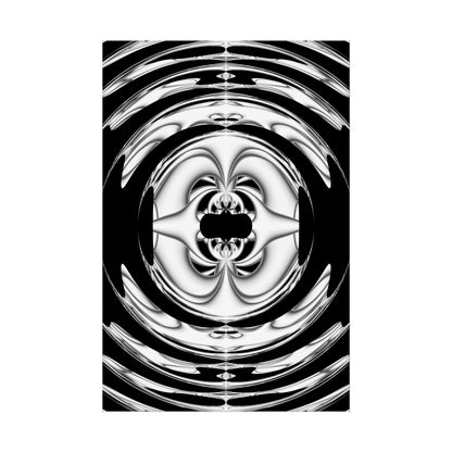 "Lunar Laugh" Rolled Poster, Black and White Minimalistic PuHaPro© Fractal