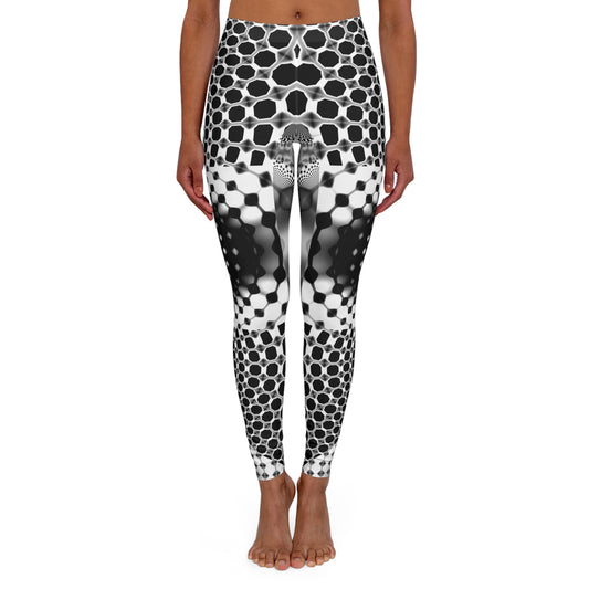 Legging Fractal Chic Designed by PuHaPro, printed by ColorWay, Fractal Pattern, optical illusion, monochrome, black and white fractal, geometric, dynamic, sportwear, aesthetic