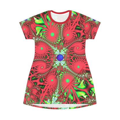 T-Shirt Dress "Entangled" Fractal Fashion, Unique Designer Fashion, Magnetic, Sexy Dress Designed by PuHaPro