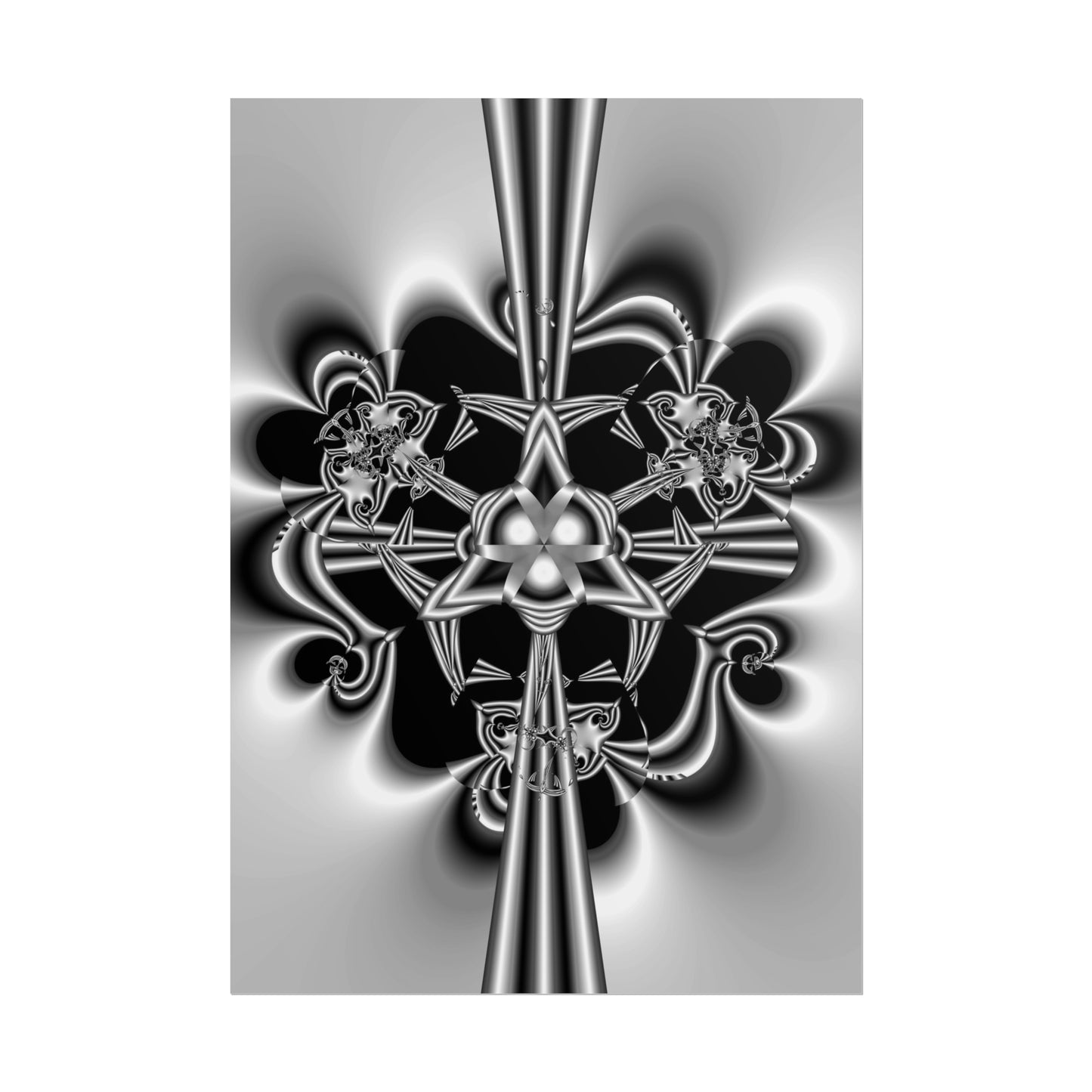 "Celtic Knot" Rolled Poster, Black and White Minimalistic PuHaPro© Fractal Design