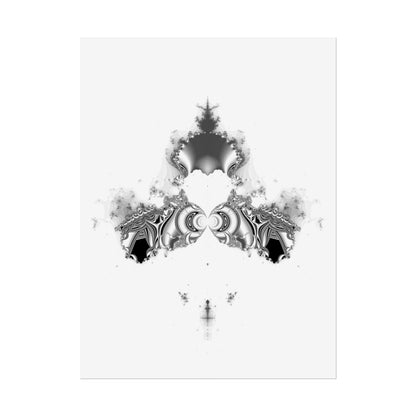 "Duckling" Rolled Poster, Black and White Minimalistic Fractal Design by Bora Zrinyi