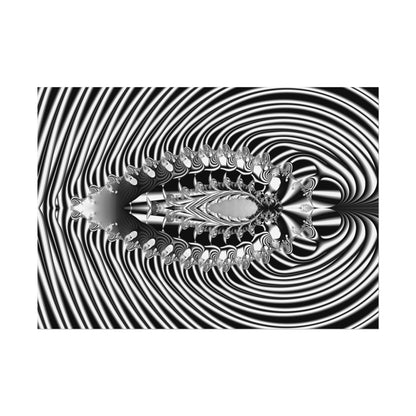 "Fractal Insect" Rolled Poster, Black and White Minimalistic Fractal Design