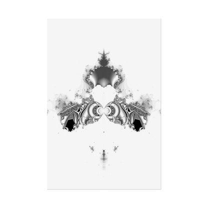 "Duckling" Rolled Poster, Black and White Minimalistic Fractal Design by Bora Zrinyi