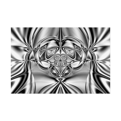 "Mirror Magic" Rolled Poster, Black and White Minimalistic Fractal Print