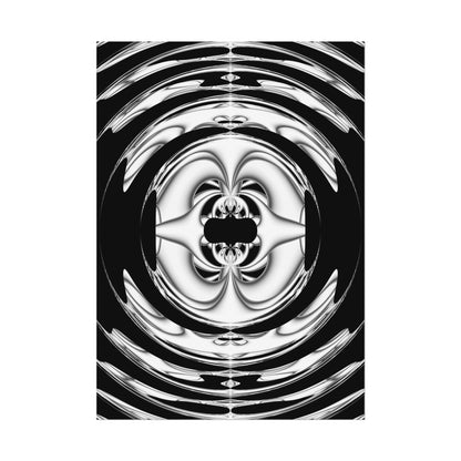 "Lunar Laugh" Rolled Poster, Black and White Minimalistic PuHaPro© Fractal