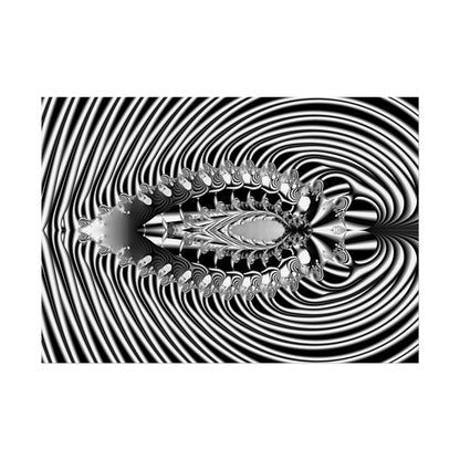 "Fractal Insect" Rolled Poster, Black and White Minimalistic Fractal Design