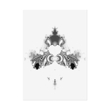 "Duckling" Rolled Poster, Black and White Minimalistic Fractal Design by Bora Zrinyi