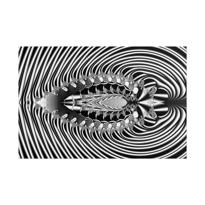 "Fractal Insect" Rolled Poster, Black and White Minimalistic Fractal Design