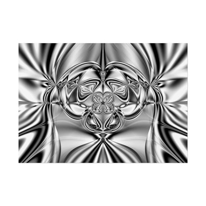 "Mirror Magic" Rolled Poster, Black and White Minimalistic Fractal Print