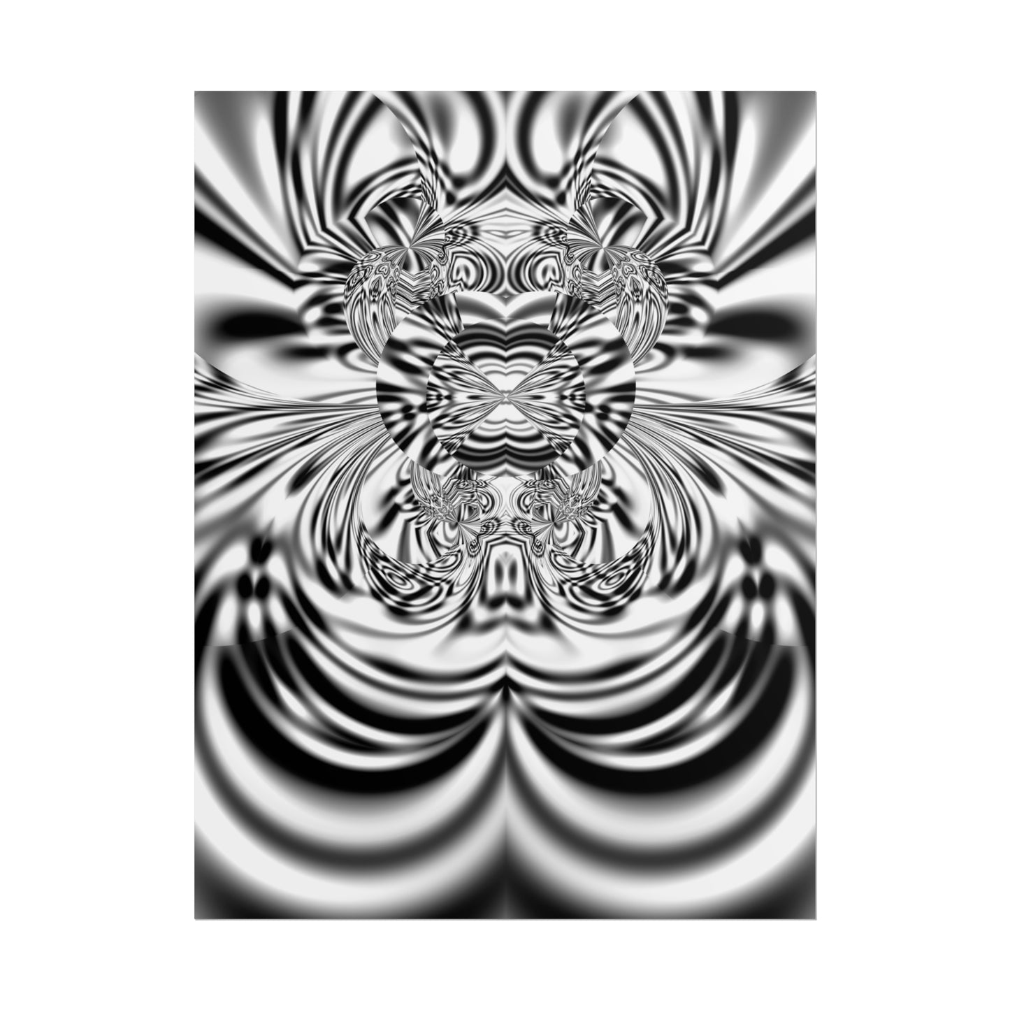 "Karen Angry" Rolled Poster, Black and White Minimalistic Fractal