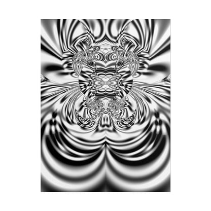 "Karen Angry" Rolled Poster, Black and White Minimalistic Fractal