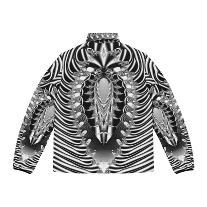 "Alien Insect" Puffer Jacket BZN244387871043 by PuHaPro"Alien Insect" Puffer Jacket stunning minimalist black and white fractal pattern puffer jacket by PuHaPro.