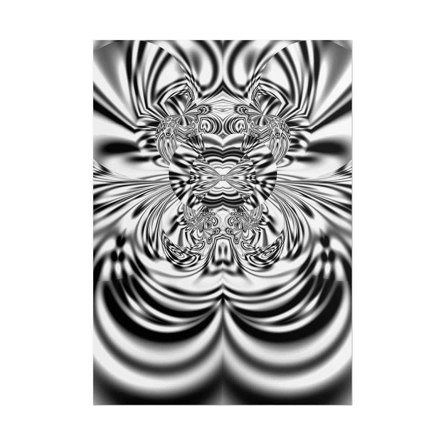 "Karen Angry" Rolled Poster, Black and White Minimalistic Fractal