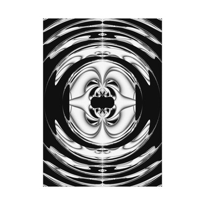 "Lunar Laugh" Rolled Poster, Black and White Minimalistic PuHaPro© Fractal