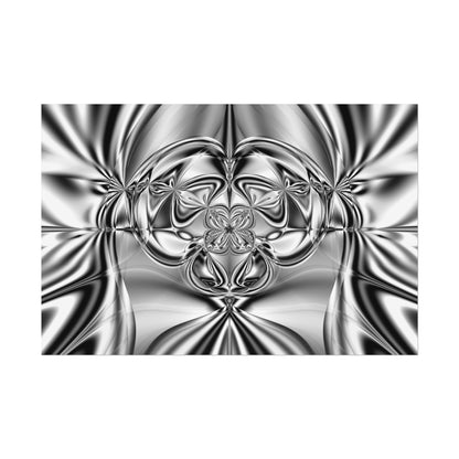 "Mirror Magic" Rolled Poster, Black and White Minimalistic Fractal Print