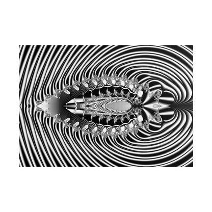 "Fractal Insect" Rolled Poster, Black and White Minimalistic Fractal Design