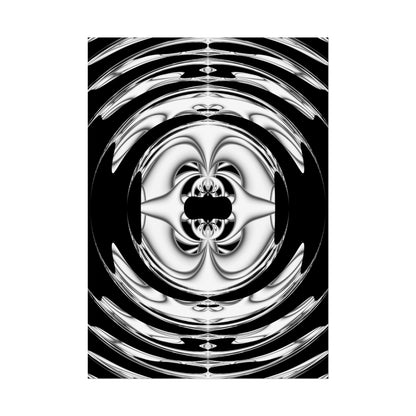 "Lunar Laugh" Rolled Poster, Black and White Minimalistic PuHaPro© Fractal