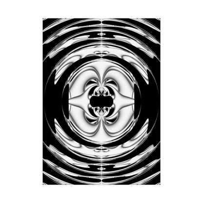 "Lunar Laugh" Rolled Poster, Black and White Minimalistic PuHaPro© Fractal