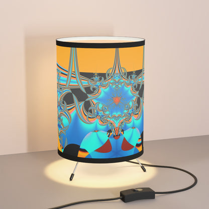 "Blue City" PuHaPro© Fractal Tripod Lamp Designed by Bora Zrinyi  on a desk