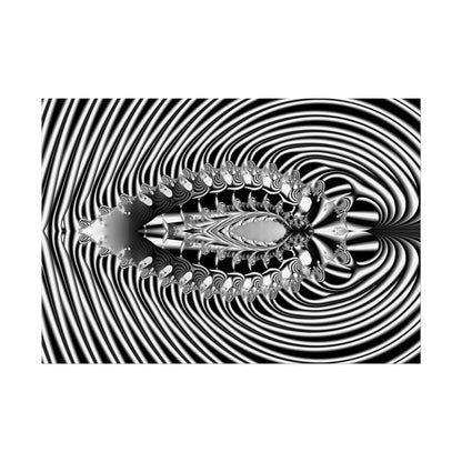 "Fractal Insect" Rolled Poster, Black and White Minimalistic Fractal Design