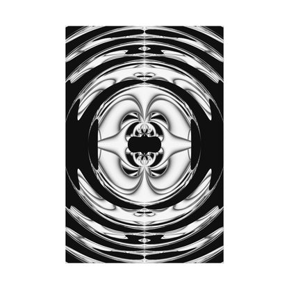 "Lunar Laugh" Rolled Poster, Black and White Minimalistic PuHaPro© Fractal