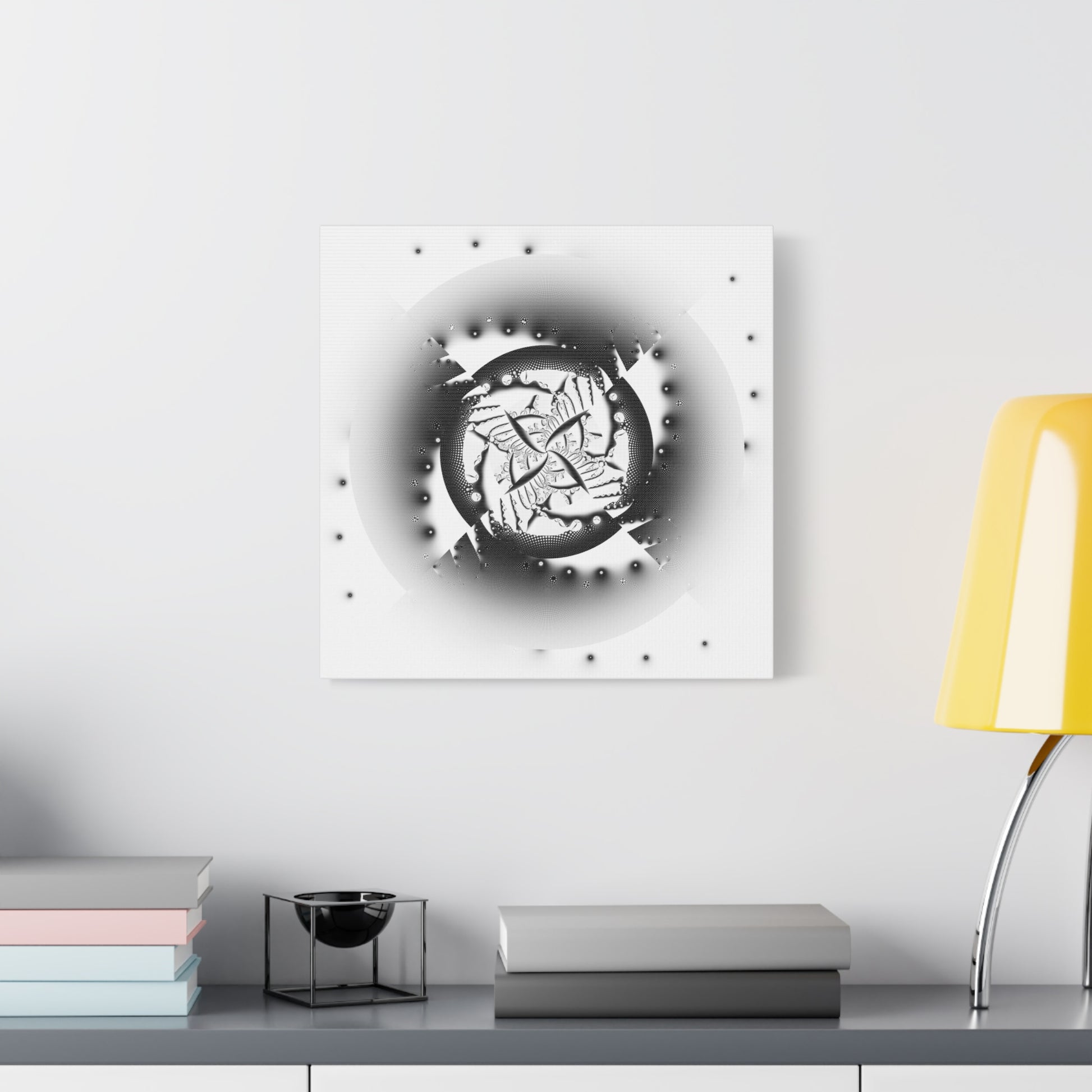 "Orbital Echoes" Matte Canvas, Stretched, 1.25"  Minimalistic Decorative Fractal