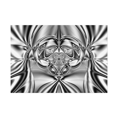 "Mirror Magic" Rolled Poster, Black and White Minimalistic Fractal Print