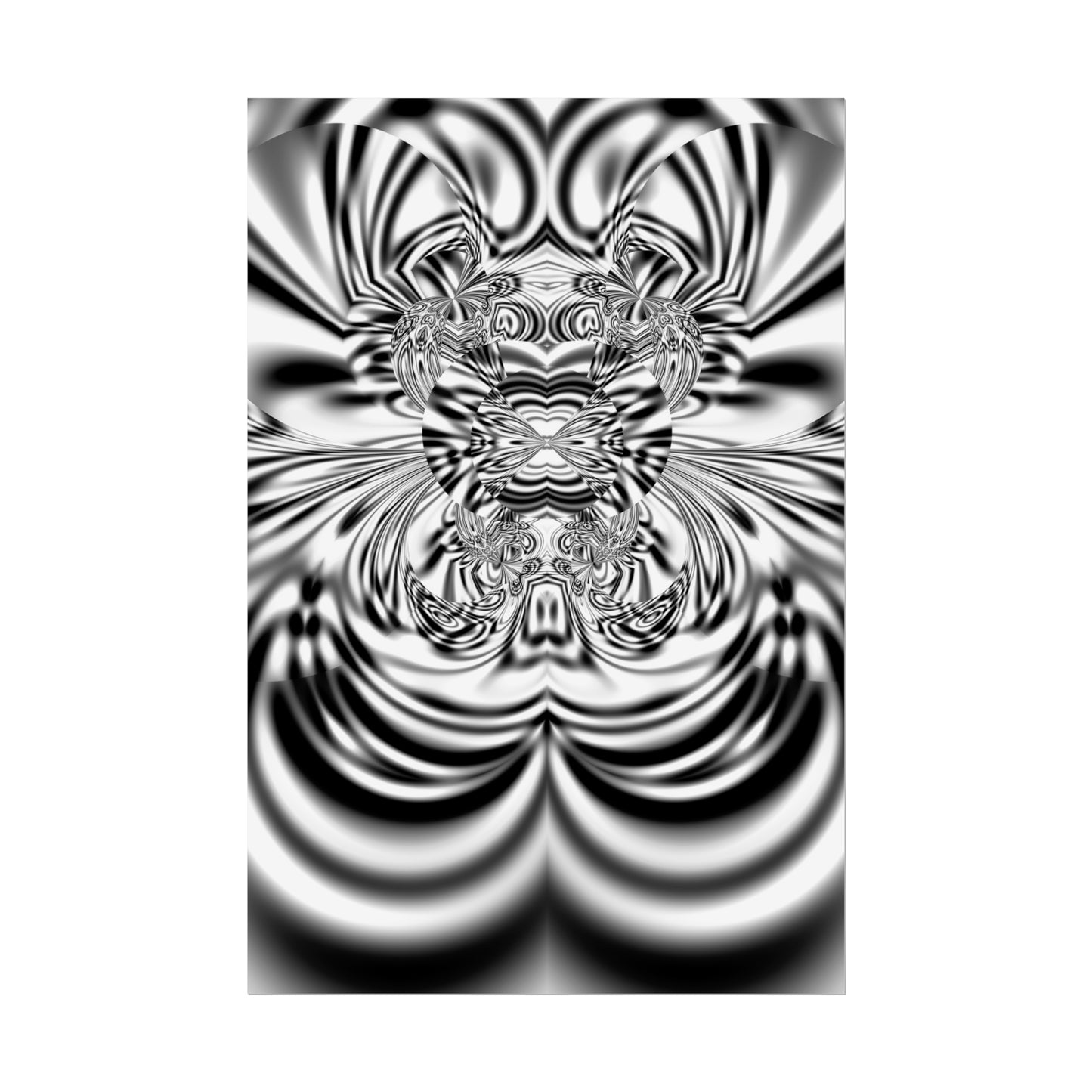 "Karen Angry" Rolled Poster, Black and White Minimalistic Fractal