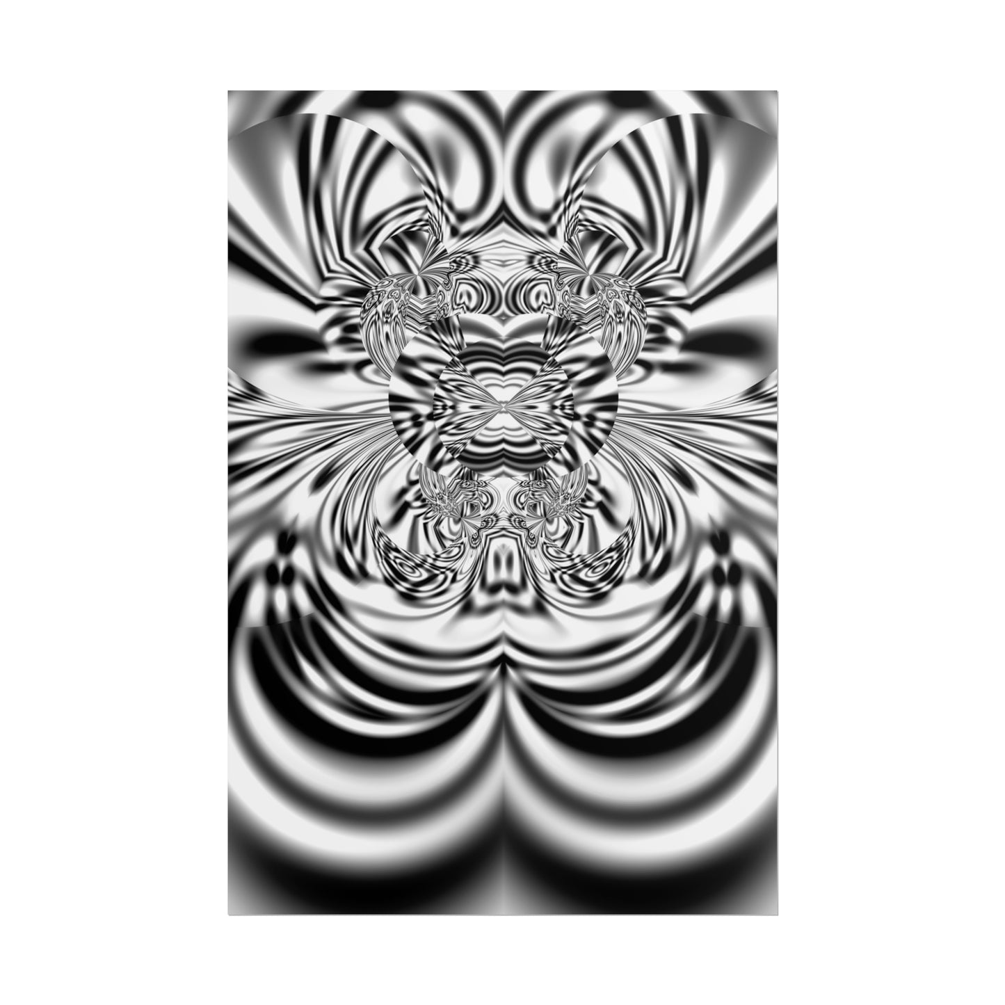 "Karen Angry" Rolled Poster, Black and White Minimalistic Fractal