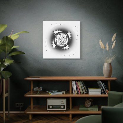 "Orbital Echoes" Matte Canvas, Stretched, 1.25"  Minimalistic Decorative Fractal