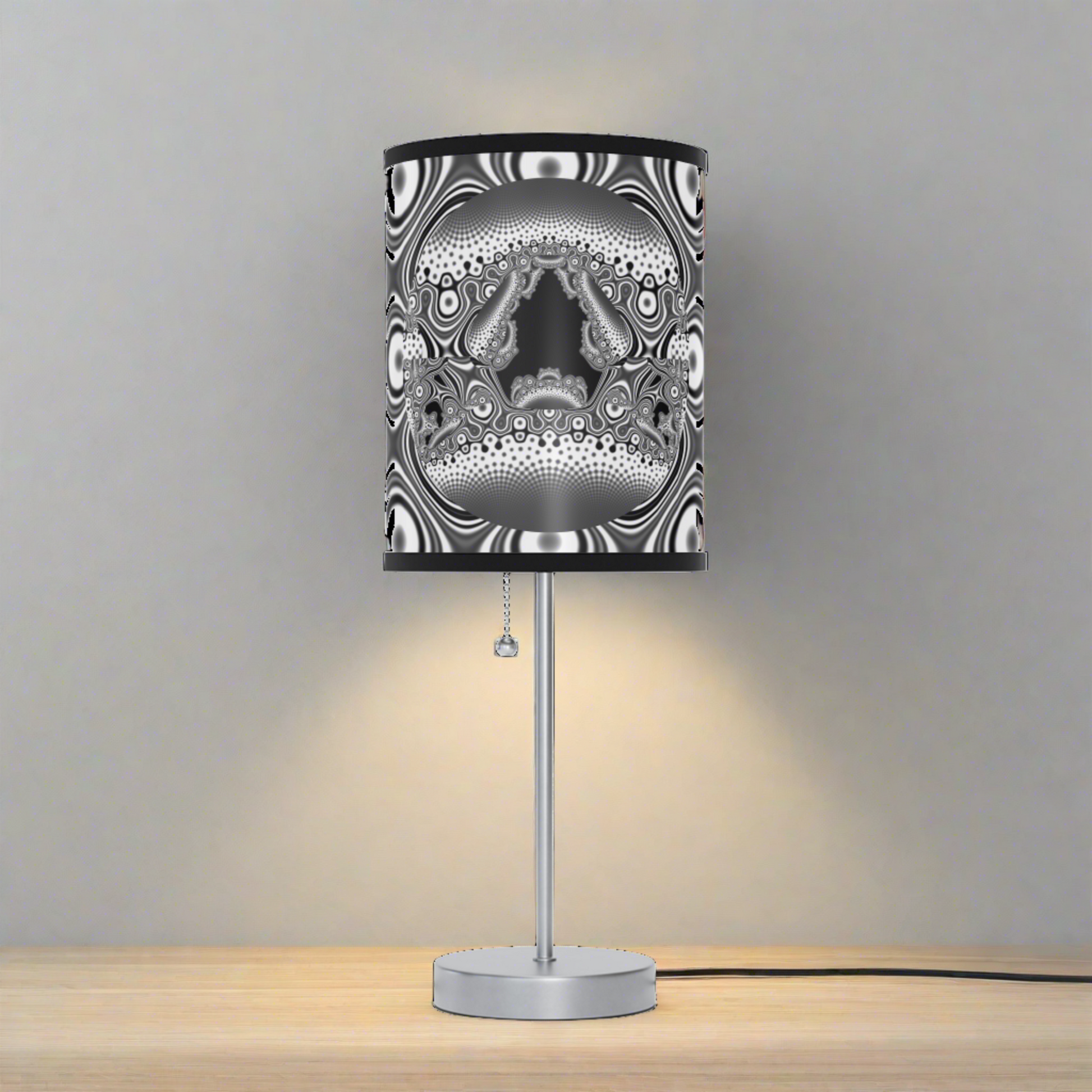 "Hamburger Face Fractal" Lamp on a Stand, US/CA plug, PuHaPro© Lamps