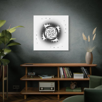 "Orbital Echoes" Matte Canvas, Stretched, 1.25"  Minimalistic Decorative Fractal