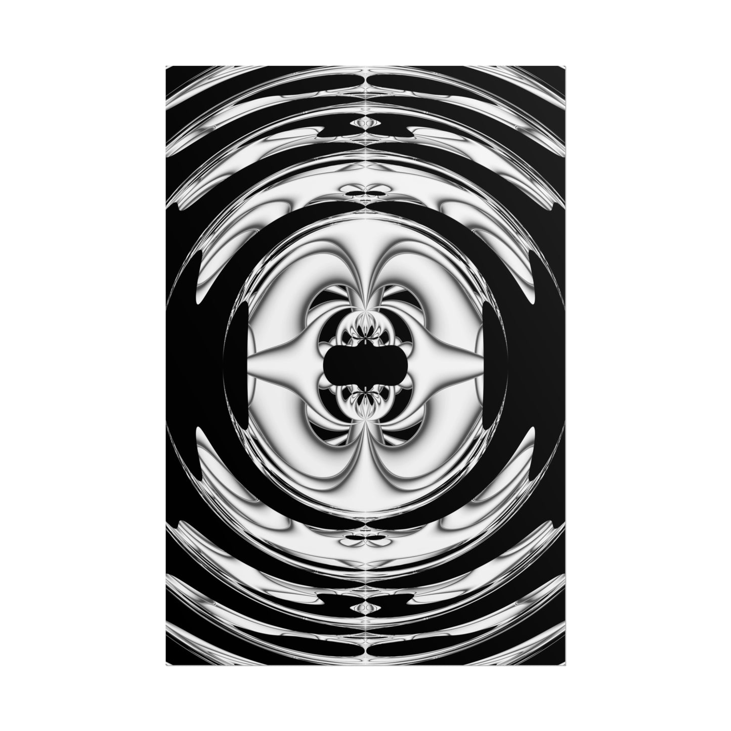 "Lunar Laugh" Rolled Poster, Black and White Minimalistic PuHaPro© Fractal