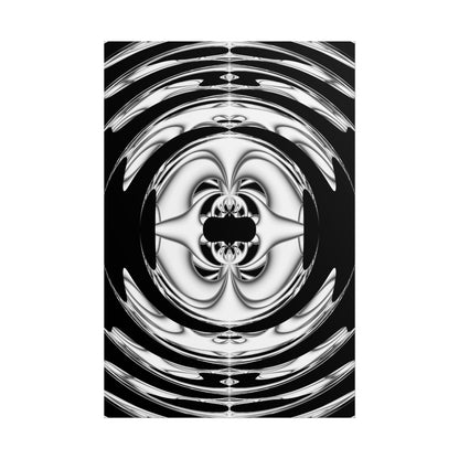 "Lunar Laugh" Rolled Poster, Black and White Minimalistic PuHaPro© Fractal