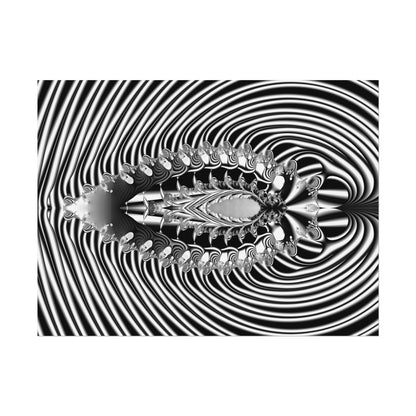 "Fractal Insect" Rolled Poster, Black and White Minimalistic Fractal Design