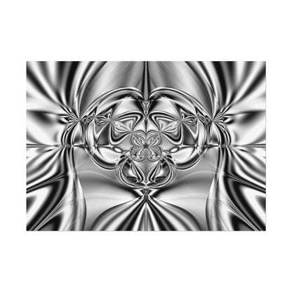 "Mirror Magic" Rolled Poster, Black and White Minimalistic Fractal Print