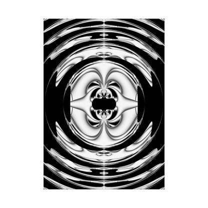 "Lunar Laugh" Rolled Poster, Black and White Minimalistic PuHaPro© Fractal