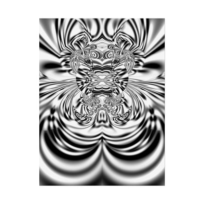 "Karen Angry" Rolled Poster, Black and White Minimalistic Fractal