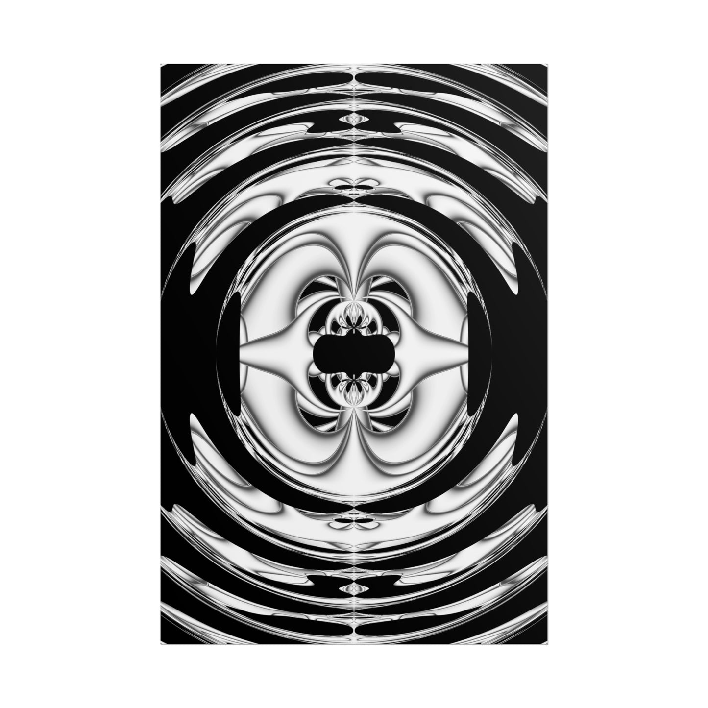 "Lunar Laugh" Rolled Poster, Black and White Minimalistic PuHaPro© Fractal