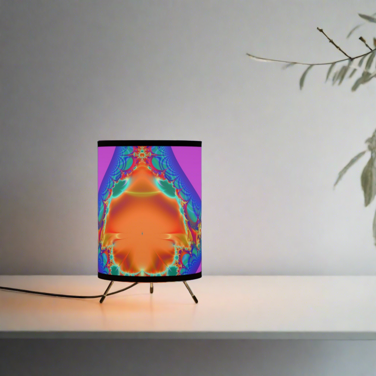 "Galactic Petal Storm" PuHaPro© Fractal Tripod Lamp Designed by Bora Zrinyi