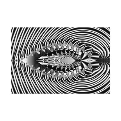 "Fractal Insect" Rolled Poster, Black and White Minimalistic Fractal Design