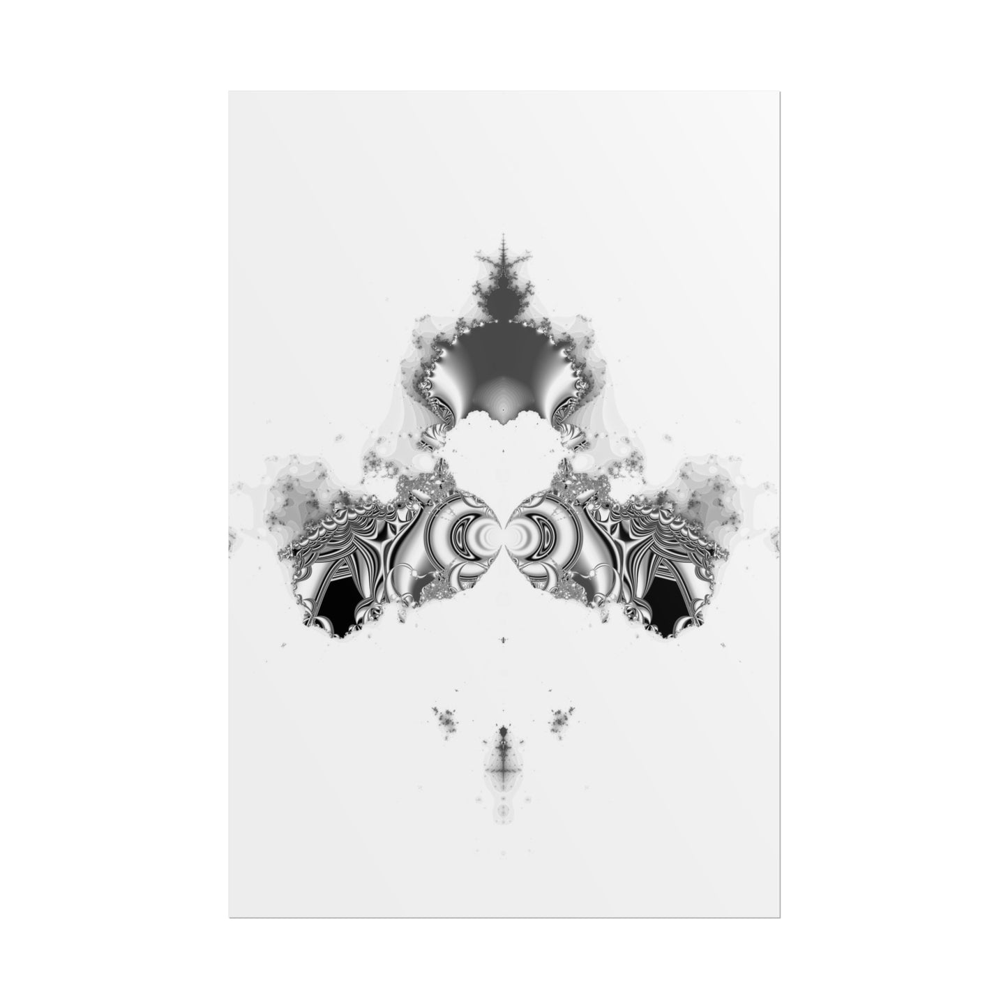 "Duckling" Rolled Poster, Black and White Minimalistic Fractal Design by Bora Zrinyi