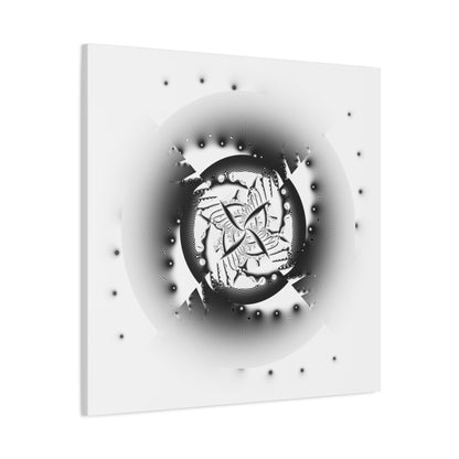 "Orbital Echoes" Matte Canvas, Stretched, 1.25"  Minimalistic Decorative Fractal