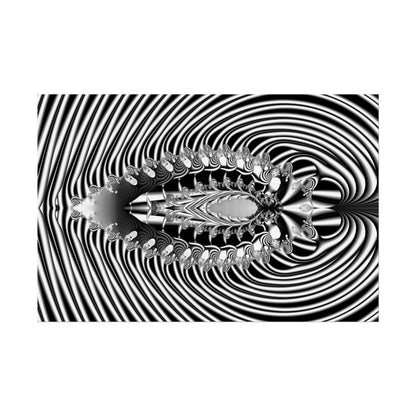 "Fractal Insect" Rolled Poster, Black and White Minimalistic Fractal Design