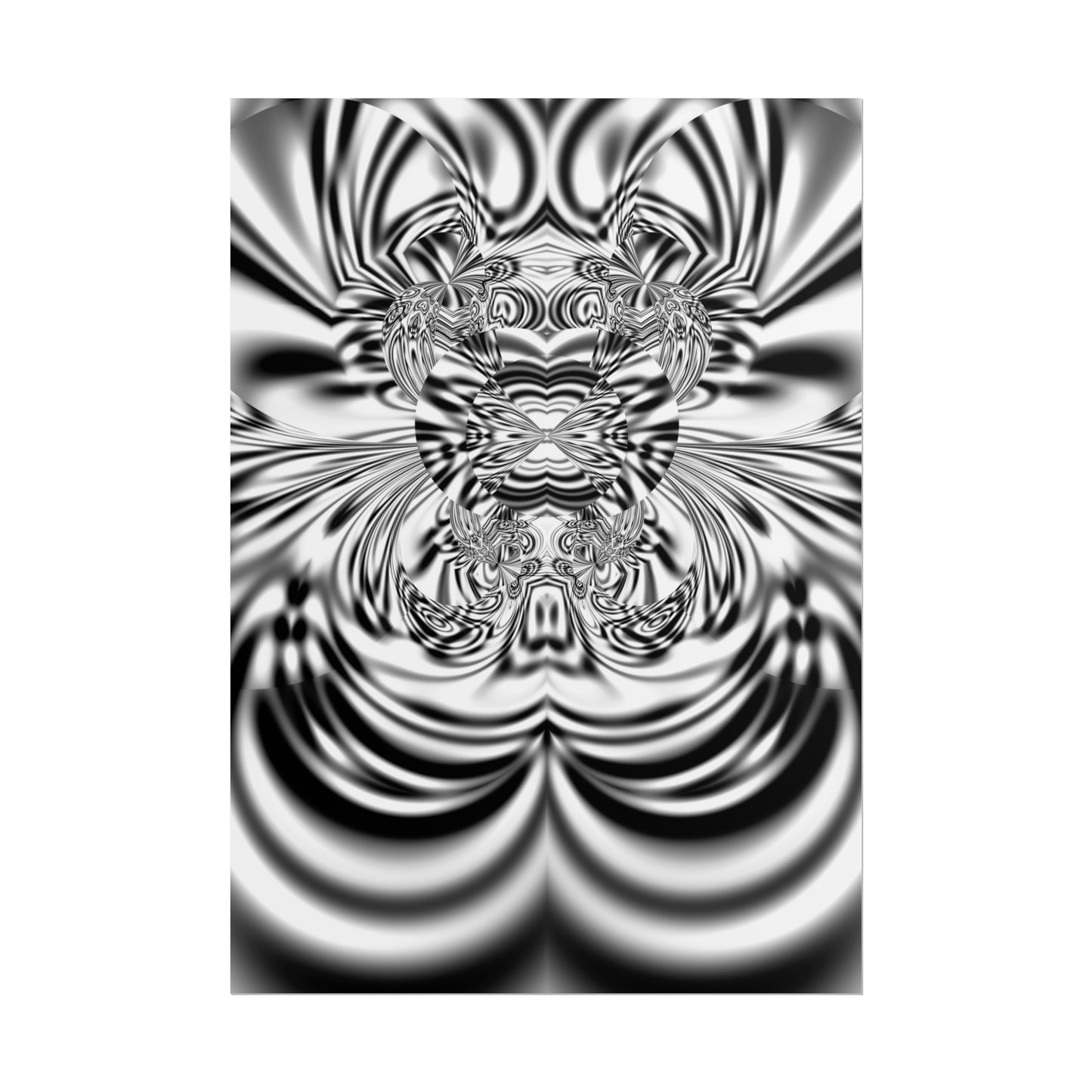 "Karen Angry" Rolled Poster, Black and White Minimalistic Fractal