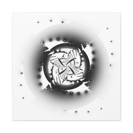 "Orbital Echoes" Matte Canvas, Stretched, 1.25"  Minimalistic Decorative Fractal