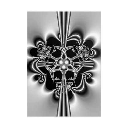 "Celtic Knot" Rolled Poster, Black and White Minimalistic PuHaPro© Fractal Design