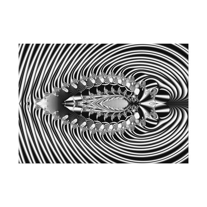 "Fractal Insect" Rolled Poster, Black and White Minimalistic Fractal Design