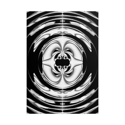 "Lunar Laugh" Rolled Poster, Black and White Minimalistic PuHaPro© Fractal