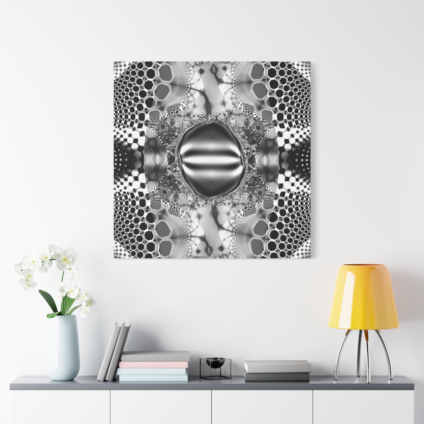 "Slither into the Abyss" Matte Canvas, Stretched, 1.25"  Minimalistic Decorative PuHaPro© Fractal